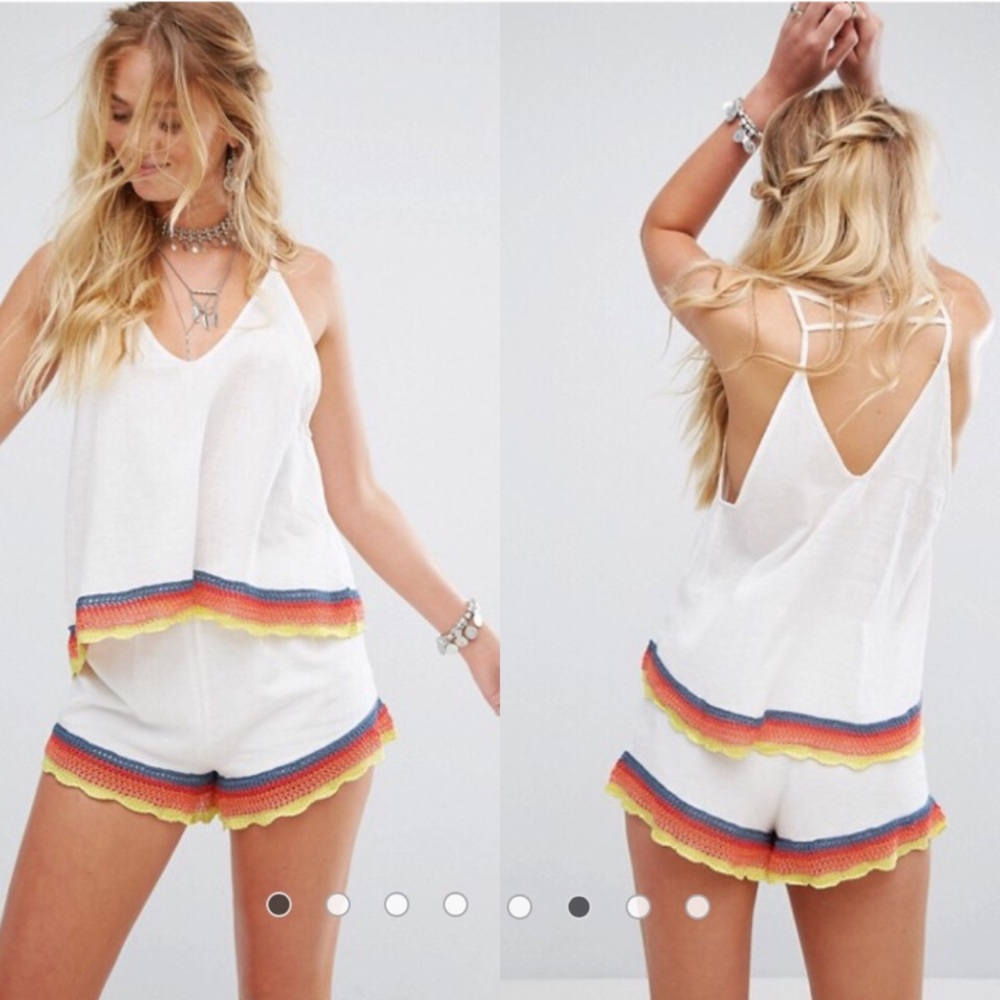 CCO Free People White Fire Neutral Combo Short Set